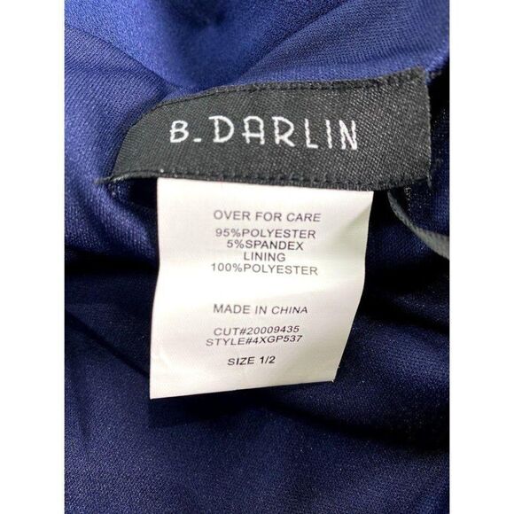B Darlin Off the Shoulder Scallop Neckline‎ Fit Flare Blue Sz 5 NEW - Picture 9 of 13